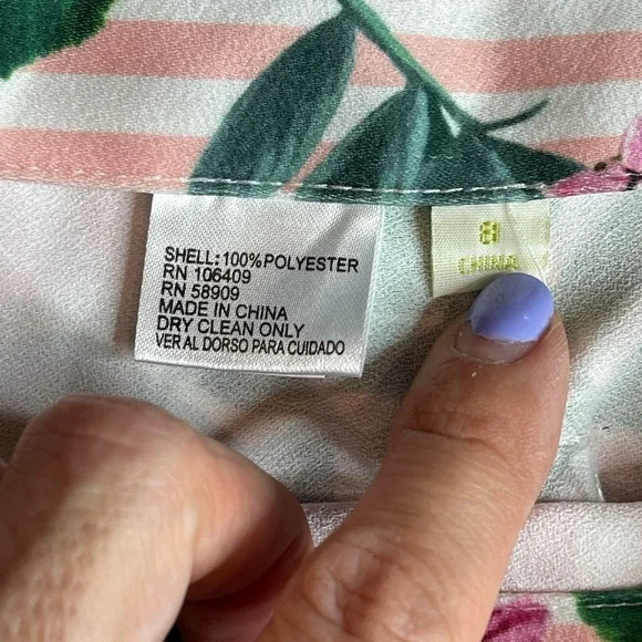 Gianni & Bini Striped Floral Wide Leg Belted Pants | Size 8 - Picture 11 of 13